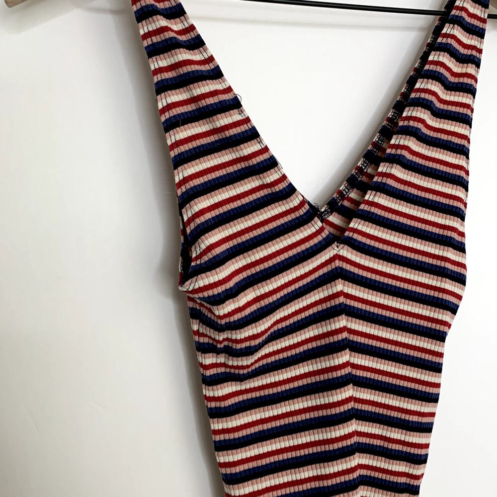 Reformation Bodysuit Red Blue White Stripe Top Womens Small - Picture 7 of 11